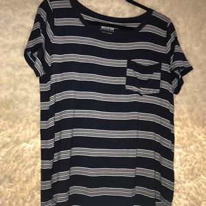 hollister striped short sleeve shirt
